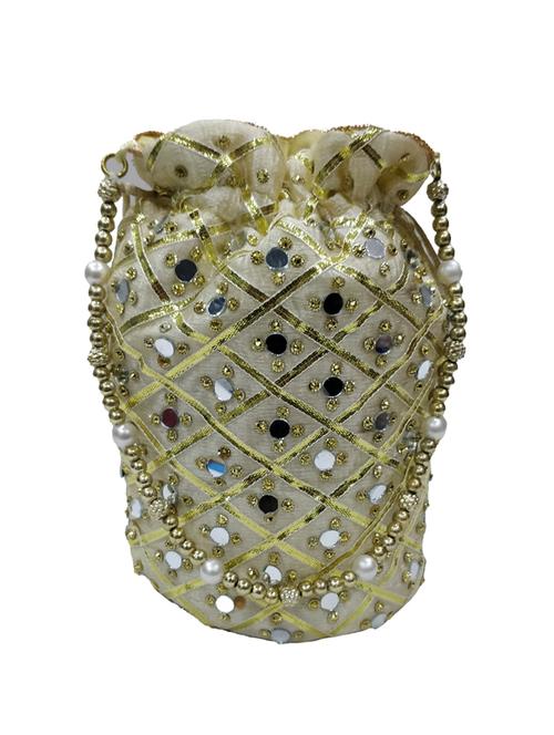 gold cotton polyester blend ethnic potli - 19578487 - Very Small Image - 1