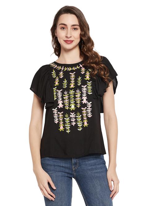 women's straight boat neck top - 19580371 - Very Small Image - 1