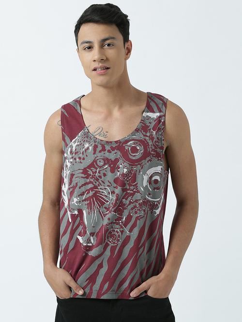 scoop neck printed regular vest - 19580433 - Very Small Image - 1
