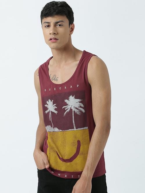 scoop neck printed regular vest - 19580437 - Very Small Image - 1