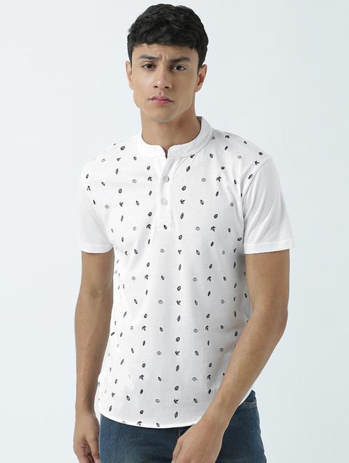 heniey neck printed regular t-shirt - 19580481 - Very Small Image - 1