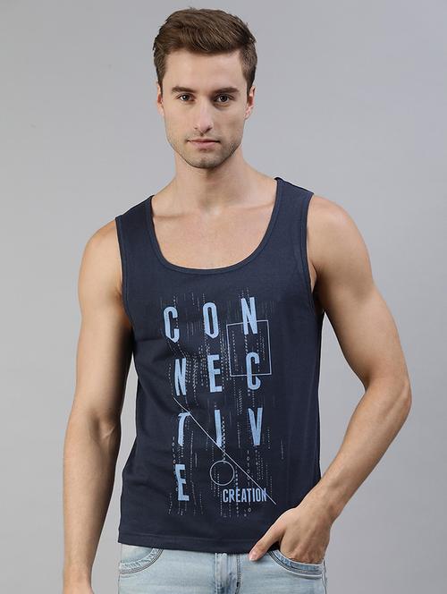 men scoop neck front print sleeveless t-shirt - 19581824 - Very Small Image - 1