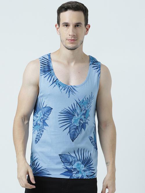 men scoop neck front print sleeveless t-shirt - 19582109 - Very Small Image - 1
