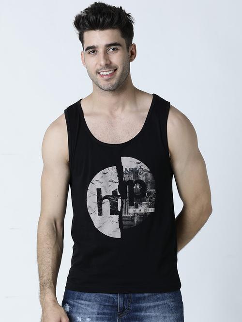 men scoop neck front print sleeveless t-shirt - 19582184 - Very Small Image - 1