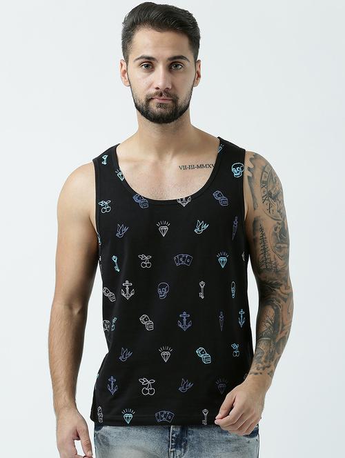 men scoop neck printed vest - 19582228 - Very Small Image - 1