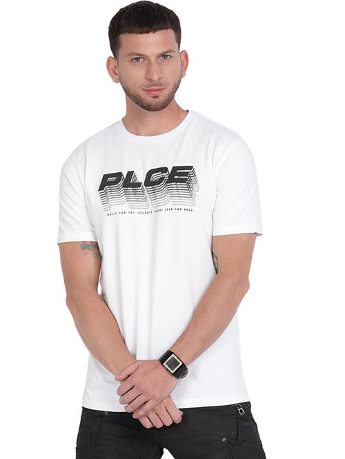 white printed round neck t-shirt - 19582509 - Very Small Image - 1