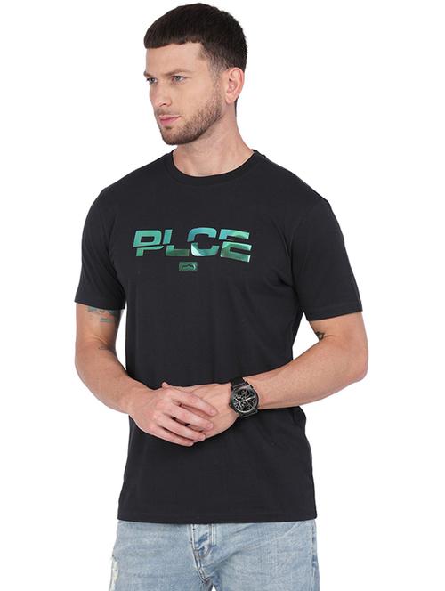 black printed round neck t-shirt - 19582692 - Very Small Image - 1