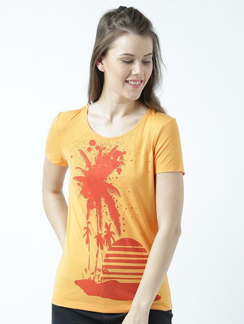 women's front print round neck t-shirt - 19582810 - Very Small Image - 1