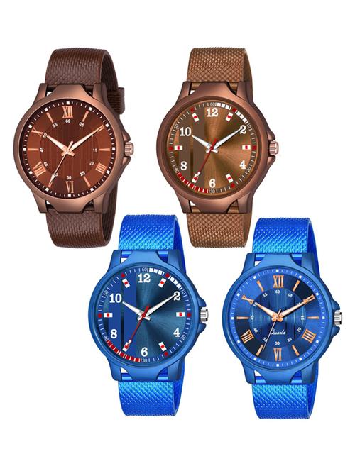men's round shape analog watch combo - 19585884 - Very Small Image - 1