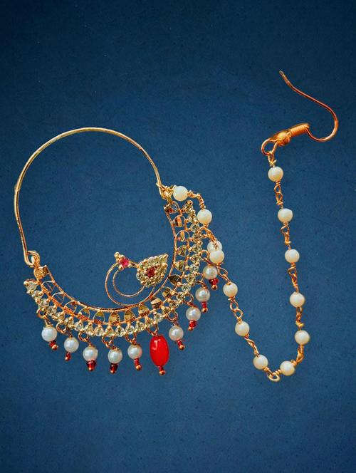 gold metal nose pin - 19589220 - Very Small Image - 1