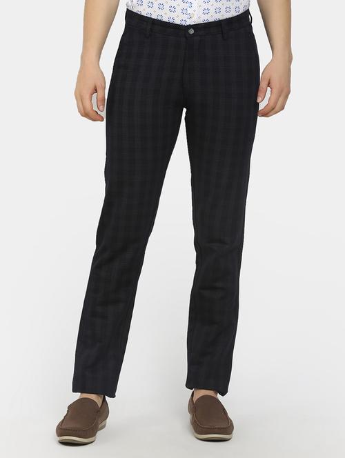 navy blue cotton chinos casual trousers - 19590679 - Very Small Image - 1