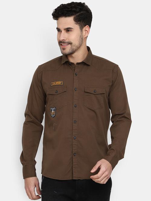 mens solid casual shirt - 19591170 - Very Small Image - 1