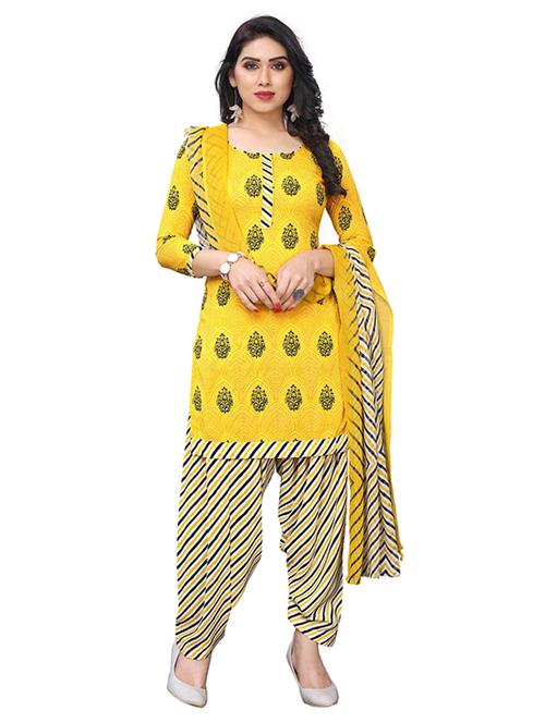 crepe yellow kurta salwar set - 19593866 - Very Small Image - 1