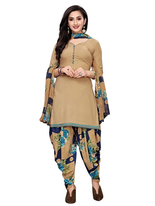 crepe brown kurta salwar set - 19594023 - Very Small Image - 1