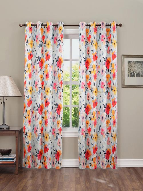 sb interio  door  high quality satin floral printed curtain pack of 24 - 19596279 - Very Small Image - 1