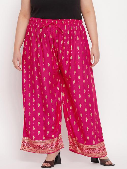 mid rise printed straight palazzo - 19596353 - Very Small Image - 1