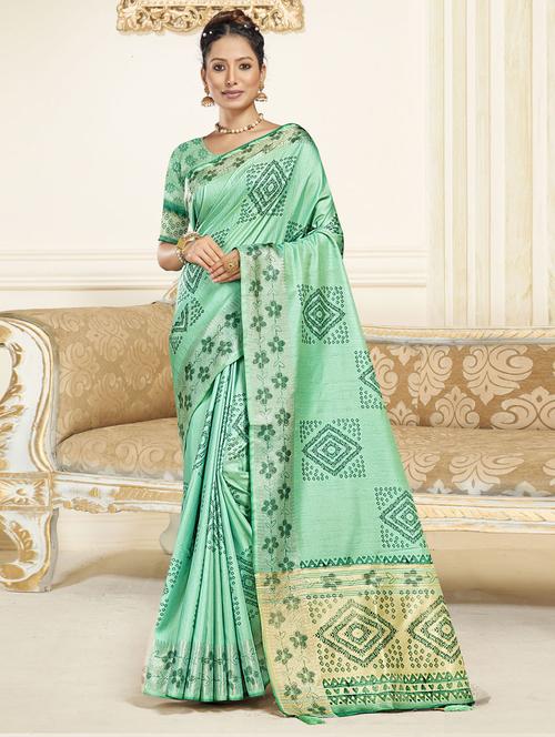 cotton silk woven saree with blouse - 19597690 - Very Small Image - 1