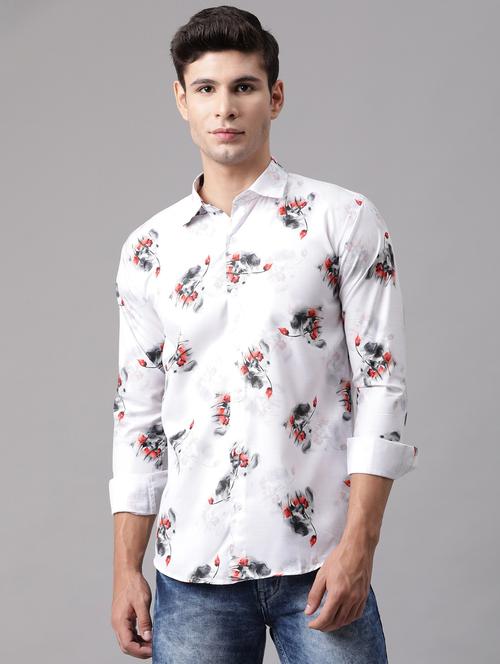 white polyester blend casual shirt - 19599165 - Very Small Image - 1