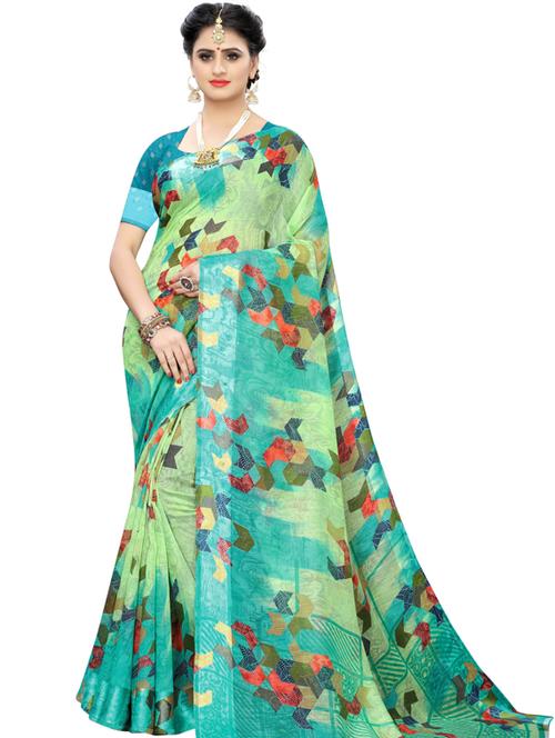 printed saree with blouse - 19600632 - Very Small Image - 1