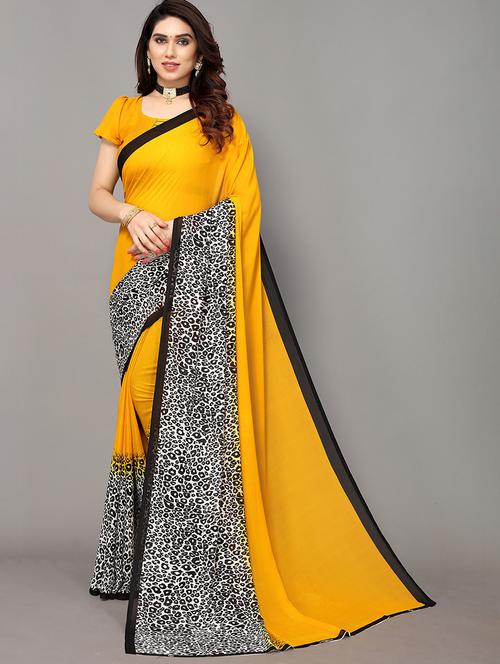 animal printed saree with blouse - 19602055 - Very Small Image - 1