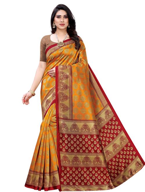 venkatagiri printed saree with blouse - 19602432 - Very Small Image - 1