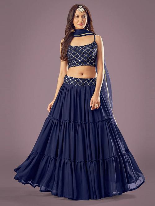 semi stitched lehenga choli with dupatta set - 19603466 - Very Small Image - 1