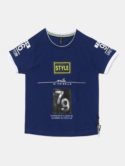 boys round neck front print t-shirt  - 19603500 - Very Small Image - 1