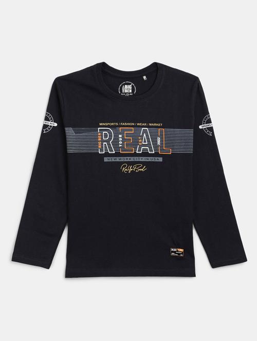 black printed round neck t-shirt - 19603584 - Very Small Image - 1