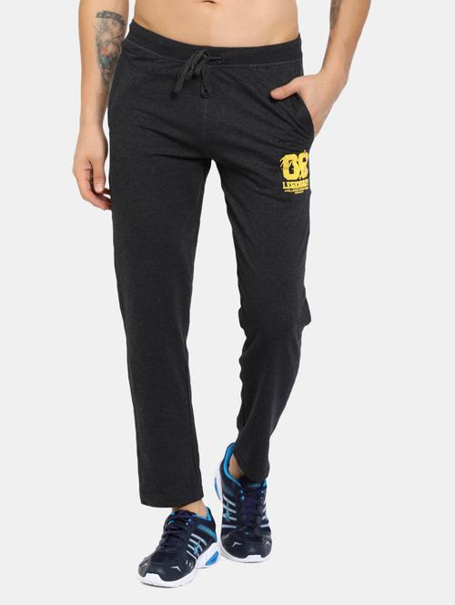 black solid casual track pant - 19604182 - Very Small Image - 1