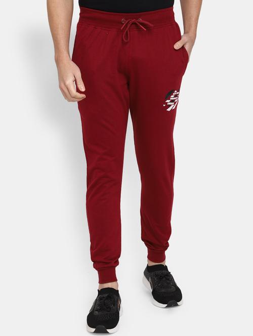 red solid casual track pant - 19604282 - Very Small Image - 1