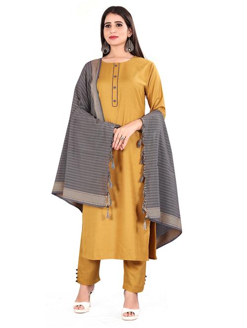 round neck kurta pant set - 19604442 - Very Small Image - 1