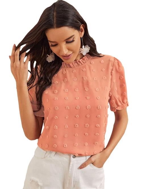 orange georgette regular top - 19604473 - Very Small Image - 1