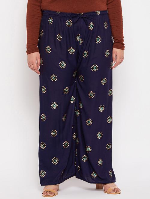 mid rise printed straight palazzo - 19604678 - Very Small Image - 1