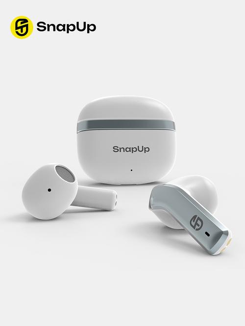 snapup snapods e300 true wireless semi-in-ear earbuds (chrome silver white) - 19604781 - Very Small Image - 1