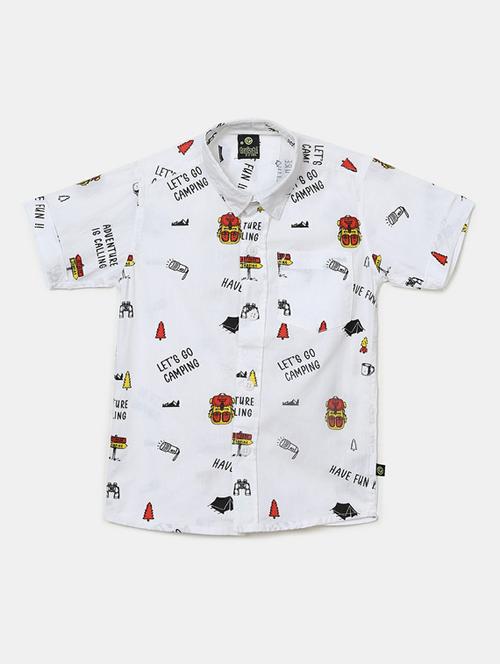 mandarin collar printed shirt - 19606290 - Very Small Image - 1