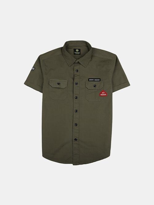 mandarin collar solid shirt - 19606387 - Very Small Image - 1