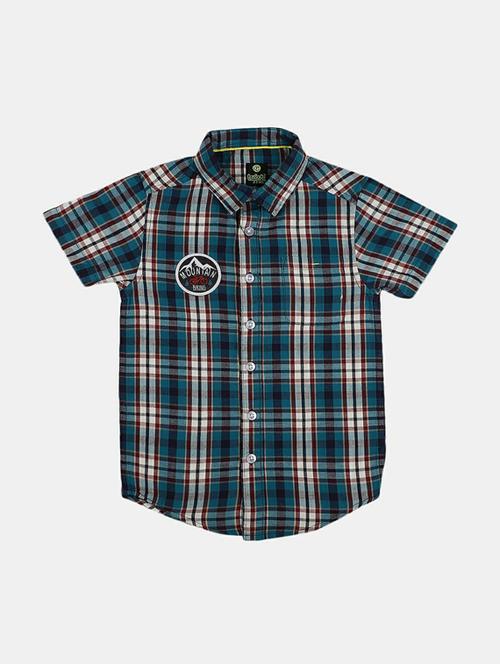 mandarin collar checks shirt - 19606392 - Very Small Image - 1