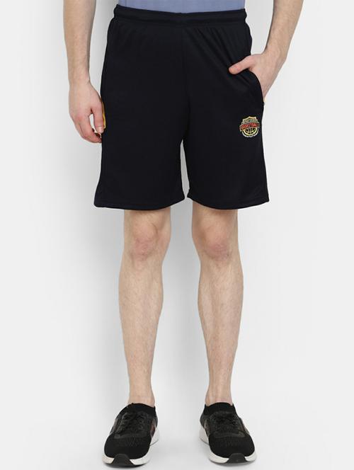 men mid rise navy blue solid shorts - 19606803 - Very Small Image - 1
