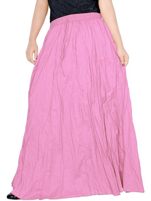 pink cotton blend flared skirt - 19606982 - Very Small Image - 1