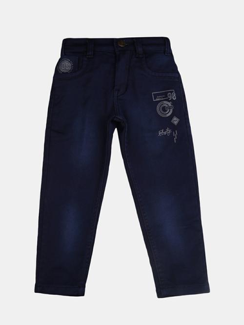 navy blue cotton casual trouser - 19607846 - Very Small Image - 1