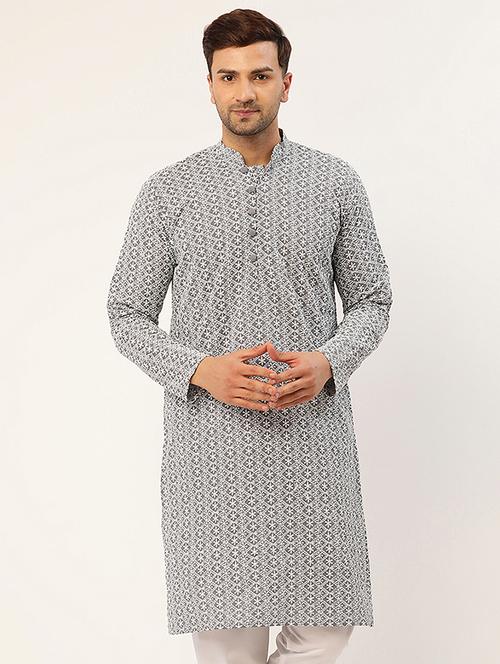mandarin collar cotton kurta - 19608017 - Very Small Image - 1