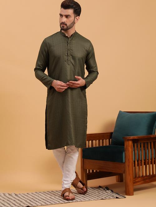 mandarin collar cotton kurta - 19608189 - Very Small Image - 1