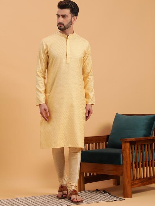 Mandarin Collar Cotton Kurta - 19608206 - Very Small Image - 1