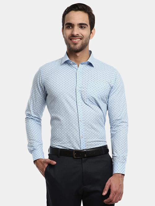 mens micro print formal shirt - 19608541 - Very Small Image - 1