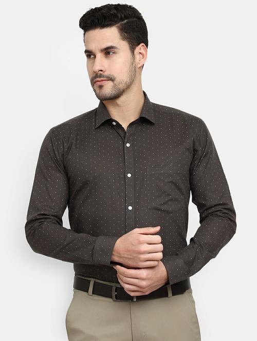 mens micro print formal shirt - 19608686 - Very Small Image - 1