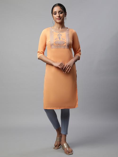 women's straight kurta - 19609090 - Very Small Image - 1