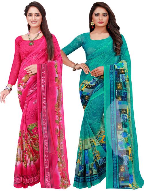 women's saree combo with blouse - 19613666 - Very Small Image - 1