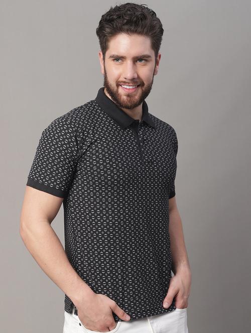 black printed polo t-shirt - 19615147 - Very Small Image - 1