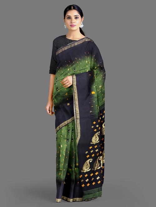 women's solid with work green colored saree - 19615358 - Very Small Image - 1