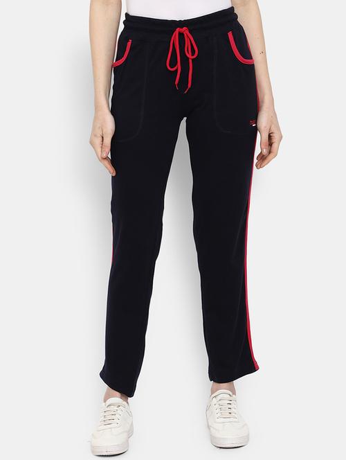 navy blue mid rise solid track pant - 19615935 - Very Small Image - 1